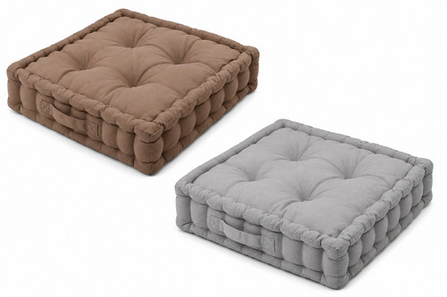 Large cushion velvet quilted - velvet,