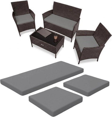 3pcs rattan garden cushion set - garden,